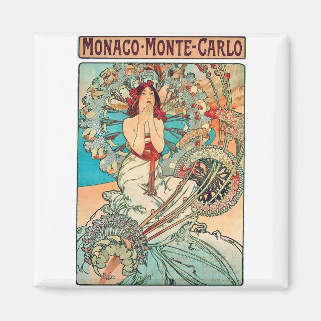 Íman Alphonse Mucha Mônaco, Monte-Carlo, 1897 (Frente)