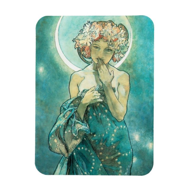 Íman Alphonse Mucha Moonlight Clair De Lune Art Nouveau (Vertical)