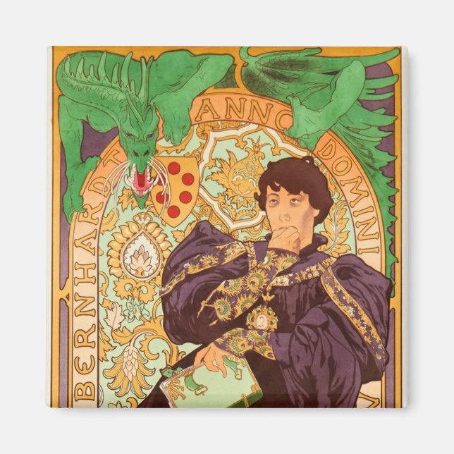 Íman Alphonse Mucha Prince e Dragon Magnet (Frente)