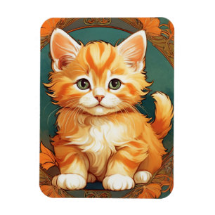 Íman Alphonse Mucha Style Orange Cat