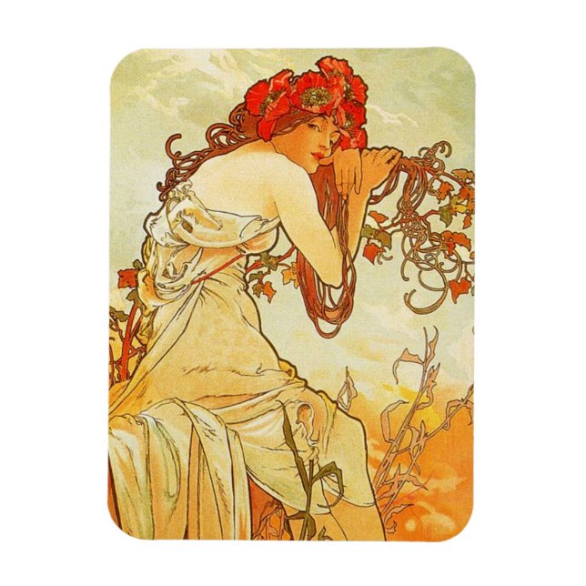 Íman Alphonse Mucha Summer Magnet (Vertical)