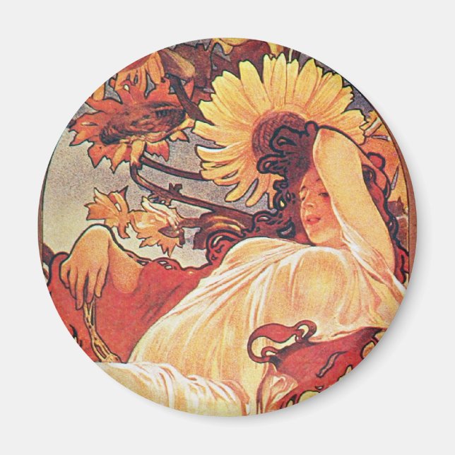 Íman Alphonse Mucha Sunflower (Frente)