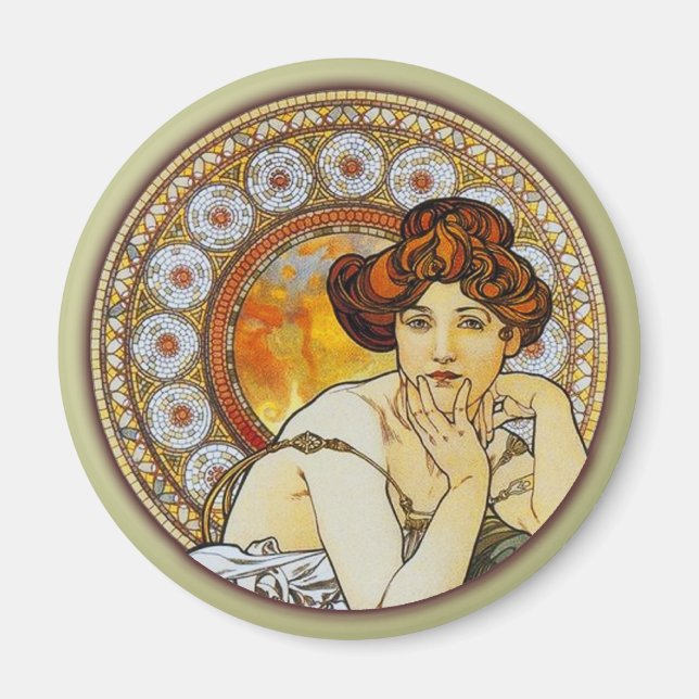 Íman Alphonse Mucha - Topaz (Frente)