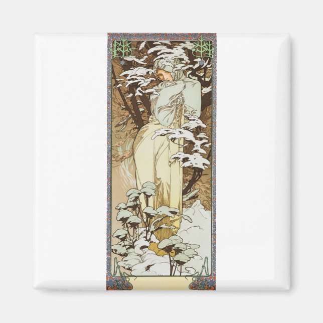 Íman Alphonse Mucha Winter (Frente)