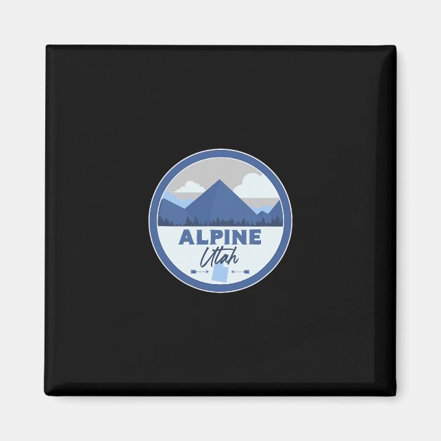 Íman Alpine Utah Ut Montanhas Dge Caminhada Lembrança  (Frente)