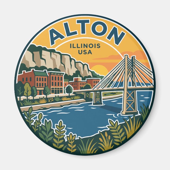 Íman Alton Illinois EUA (Frente)
