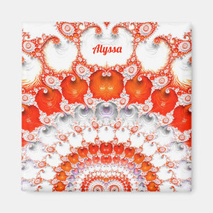 Íman ALYSSA ~ Padrão Abstrato ~ Cor Vermelho Cor - de -