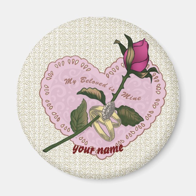 Íman Amado imã de casamento do meu Rosa (Frente)