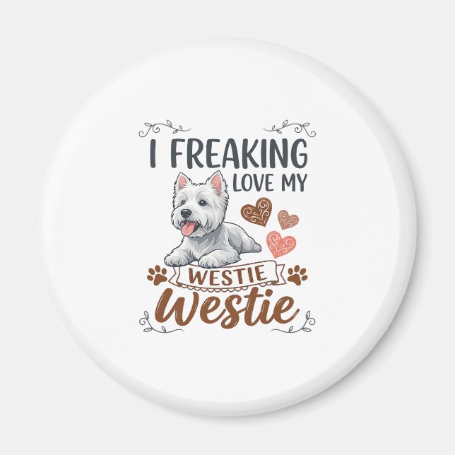 Íman Amando Corações e Patas de Westie_1 (Frente)