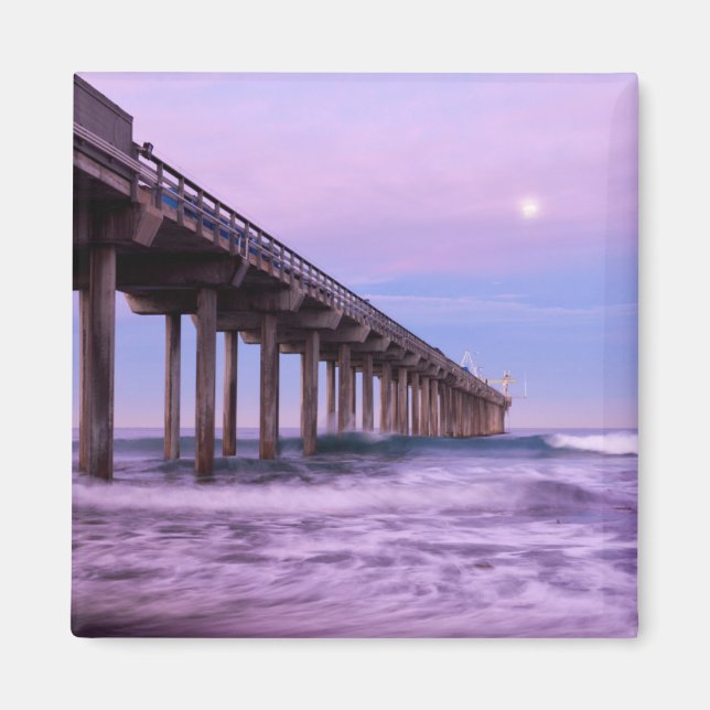 Íman Amanhecer roxo sobre o píer, Califórnia (Frente)