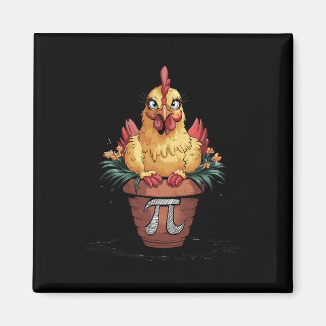Íman Amante da Matemática Geek 3.14 Frango Pot Pi Dia E (Frente)