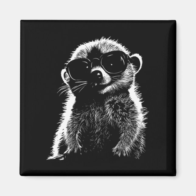 Íman Amante de Animais com Óculos de Sol Suricata (Frente)