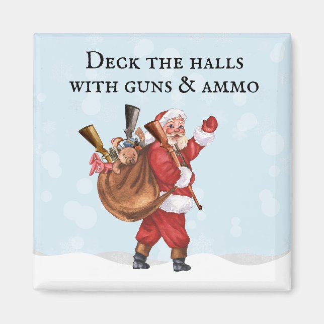 Íman Amante de Armas Deck de Natal as salas Atirando  (Frente)