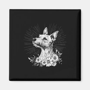 Íman Amante de Cachorro Fox Terrier Estilo Tatuagem Ret