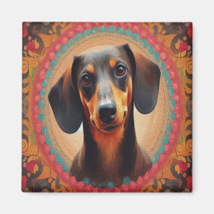 Íman Amante de Cão de Dachshund Cortado de Fronteira Re