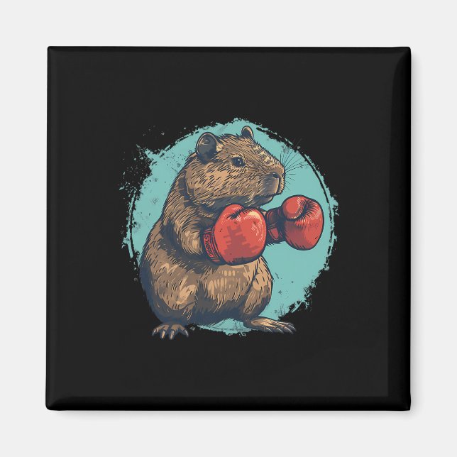Íman Amante de Capivara de Boxe Luvas de Boxe Kickboxin (Frente)
