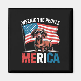Íman Amante de Dachshund Americano 4 de Julho Merica We