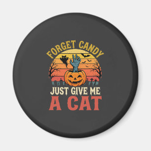 Íman Amante de Gato de Halloween Esqueça Doce Gráfico V