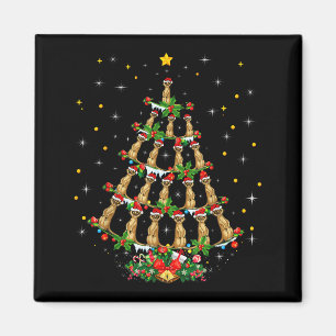 Íman Amante de Meerkat Natal Chapéu de Papai Noel Meerk