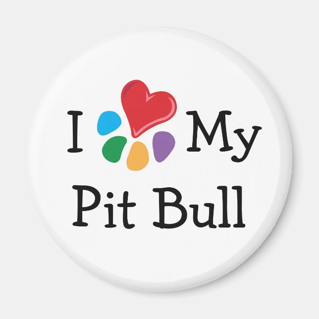 Íman Amante de os animais_I Coração Meu Touro De Pit (Frente)