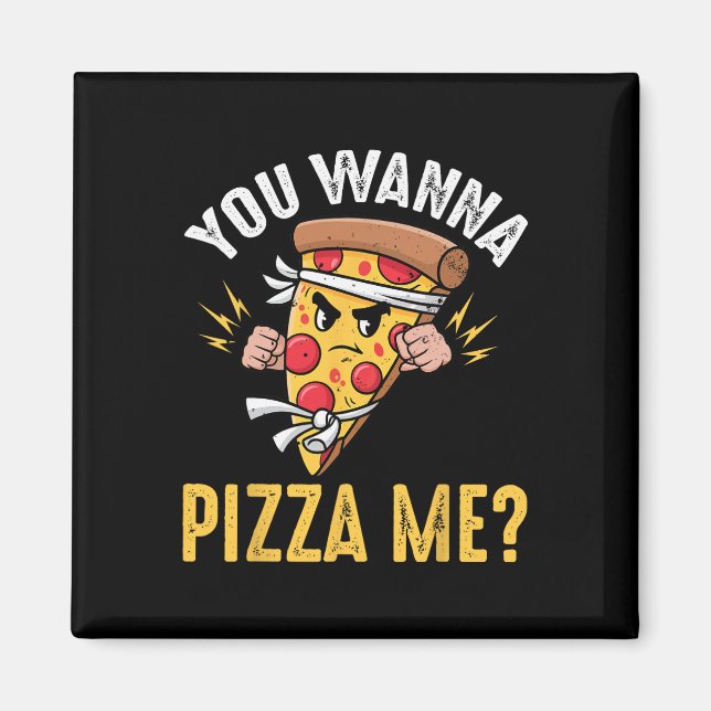 Íman Amante de Pizza - Você Quer Pizza Comigo Ninja Kar (Frente)