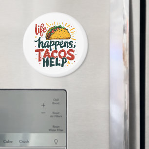 Íman Amante de Taco Divertido Arte de Humor de Comida d