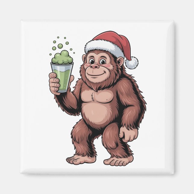 Íman Amante do Matcha do Natal do Pé Grande Sasquatch  (Frente)