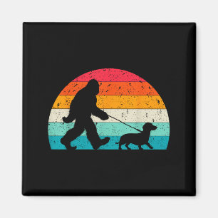 Íman Amante Retro Sasquatch Doxie Cão Salsicha Passiant