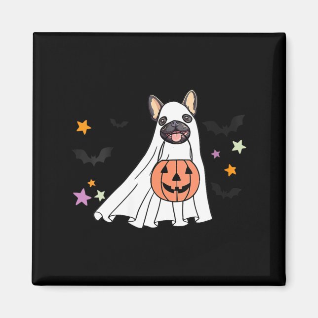 Íman Amantes de Cachorro Bulldog Francês Preto Fantasma (Frente)