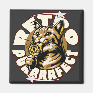 Íman Amantes de Gatos Fofos Pirulito Retro