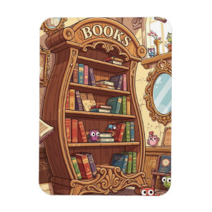 Íman Amantes de Livros Prateleira de Livros de Desenhos