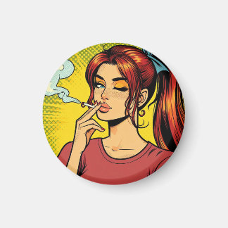 Íman Amantes do fumo | Arte pop | Garota fumante | Ciga