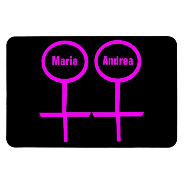 Íman Amantes lésbicas personalizáveis do Magnet Premium (Horizontal)
