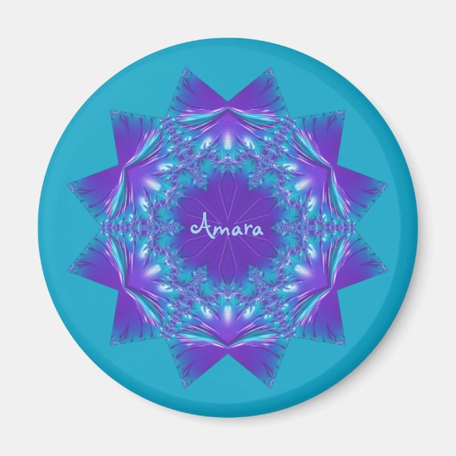 Íman AMARA ~ STAR! Purple e Aqua ~ Design impressionant (Frente)