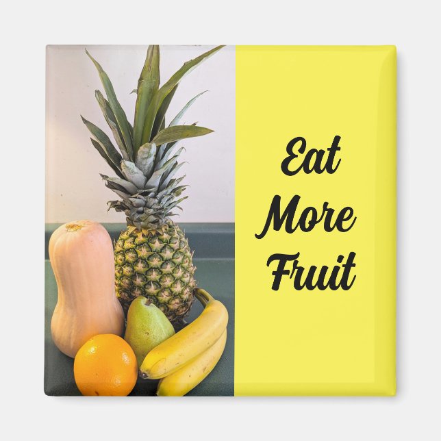 Íman Amarelo de lembrete saudável de fotos de Fruta (Frente)