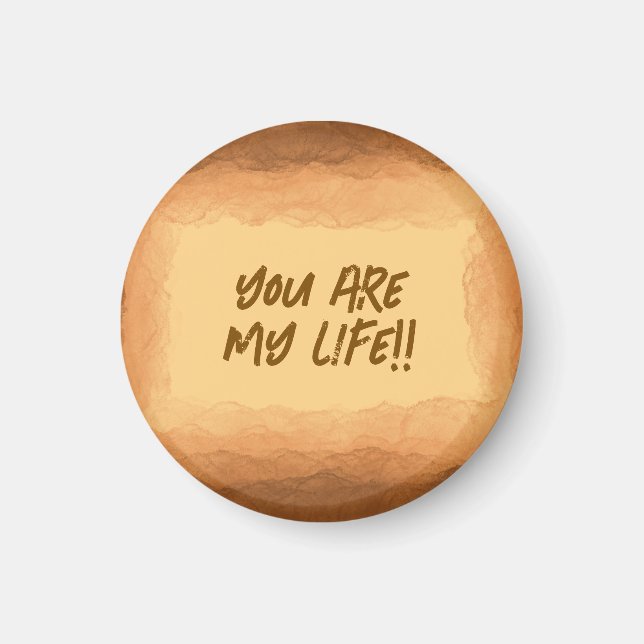 Íman Amarelo - Dia de os namorados castanho (Frente)