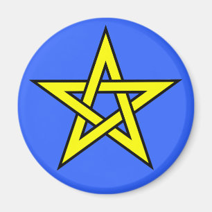 Íman Amarelo do Pentagram no azul