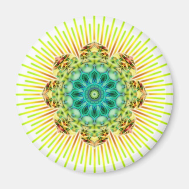 Íman Amarelo Mandala | faça seu próprio histórico (Frente)