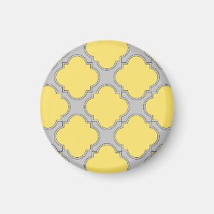 Íman Amarelo quatrefoil e cinza