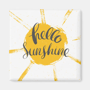 Íman Amarelo Sol Desenho Alô Alô Texto de Imagem Sunshi