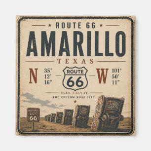 Íman Amarillo Rota 66 Coordenadas Lembrança
