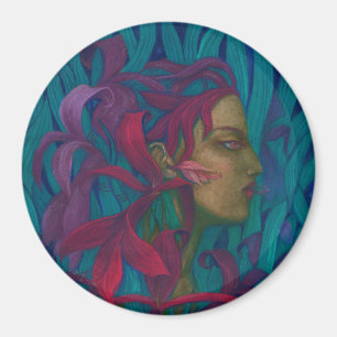 Íman Amaryllis, mulher e flores, pop-surrealismo de art