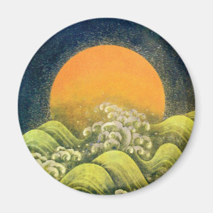 Íman AMATERASU, DEUSA do SOL, preto do verde amarelo