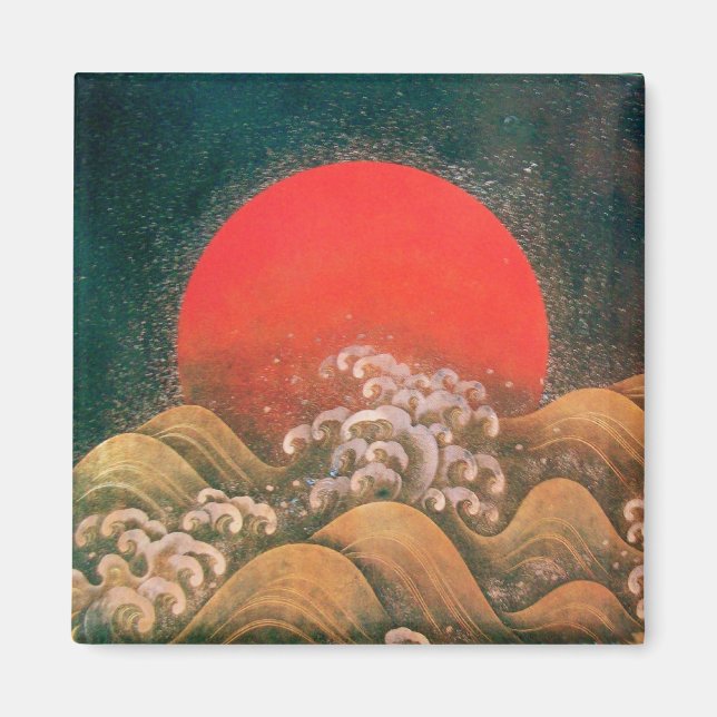 Íman AMATERASU, SUN GODDESE, ouro vermelho-preto (Frente)