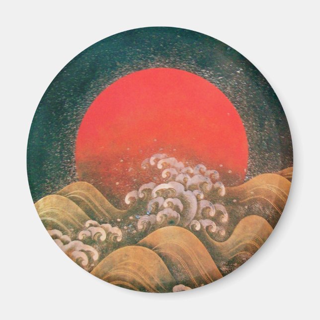 Íman AMATERASU, SUN GODDESE, ouro vermelho-preto (Frente)