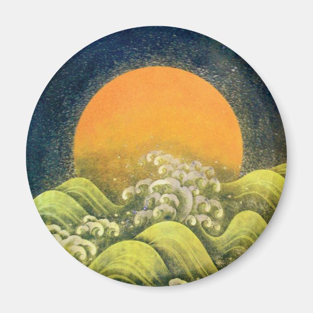 Íman AMATERASU, SUN GODDESE, preto verde-amarelo (Frente)