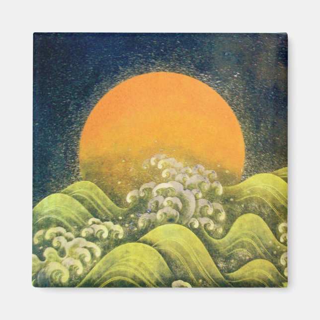 Íman AMATERASU, SUN GODDESE, preto verde-amarelo (Frente)