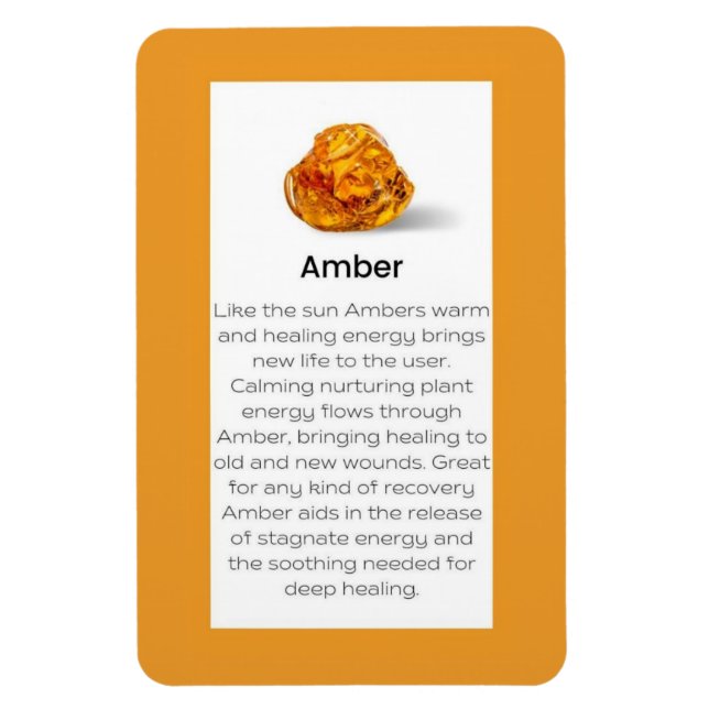 Íman Amber Crystal Significando Jewelry Gemstone Sinal (Vertical)
