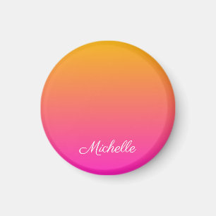 Íman Ambre de gradiente amarelo e rosa
