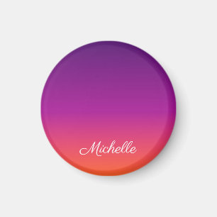 Íman Ambre de gradiente roxo, rosa e laranja